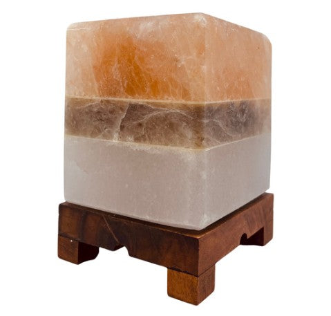 Himalayan Salt Lamp BANDED CUBE