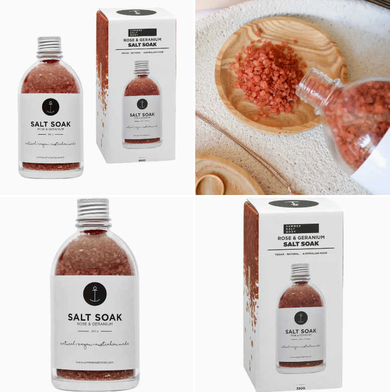 Salt Soak  Rose & Geranium - 350g